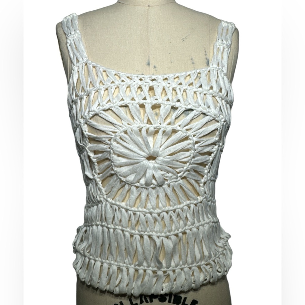 White Crochet Top
